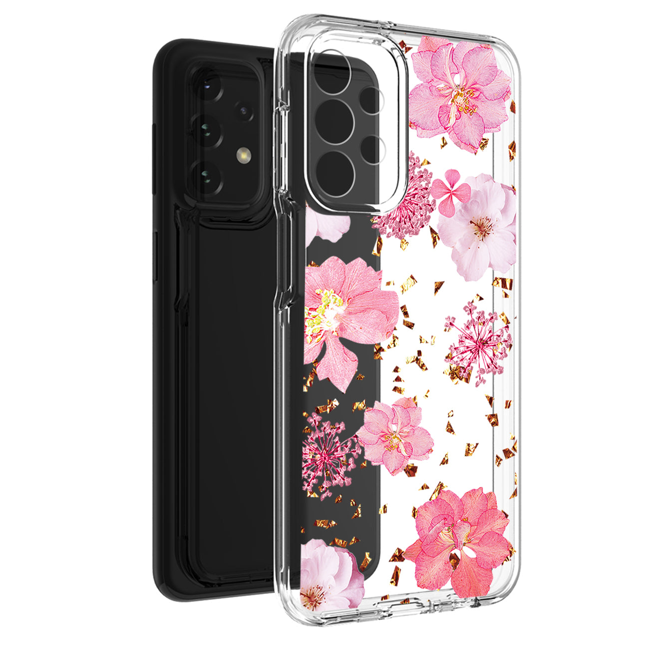 Pressed dried flower Design Phone case For Samsung Galaxy A53 5G In Pink