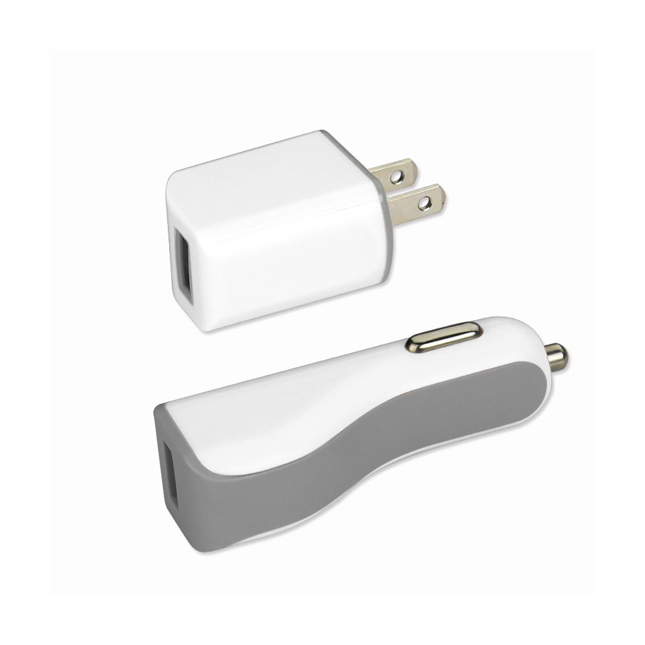 Car Charger Wall Adapter With Cable 3-In-1 iPhone 4G 1A White Color