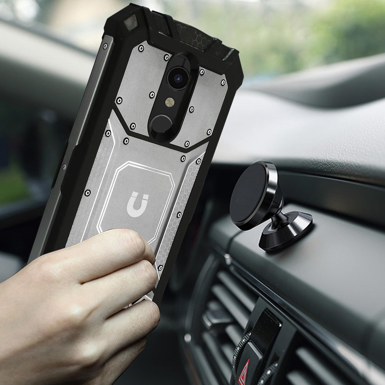 LG K10(2018) Metallic Front Cover Case In Gray