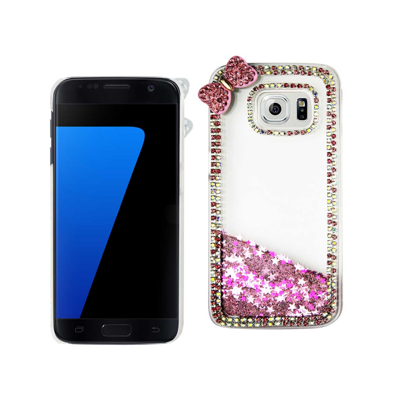 Case Jewelry Floating Stars Samsung Galaxy S7 Pink Color