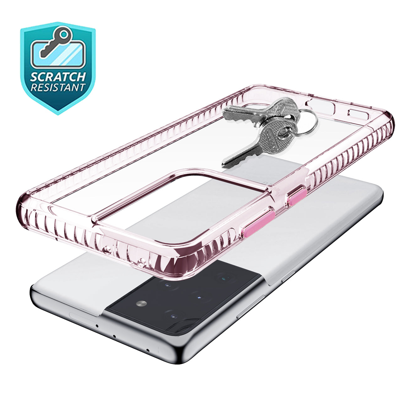 Case Bumper TPU Shockproof Embedded Coil Samsung Galaxy S21/ S30 Ultra Pink Color