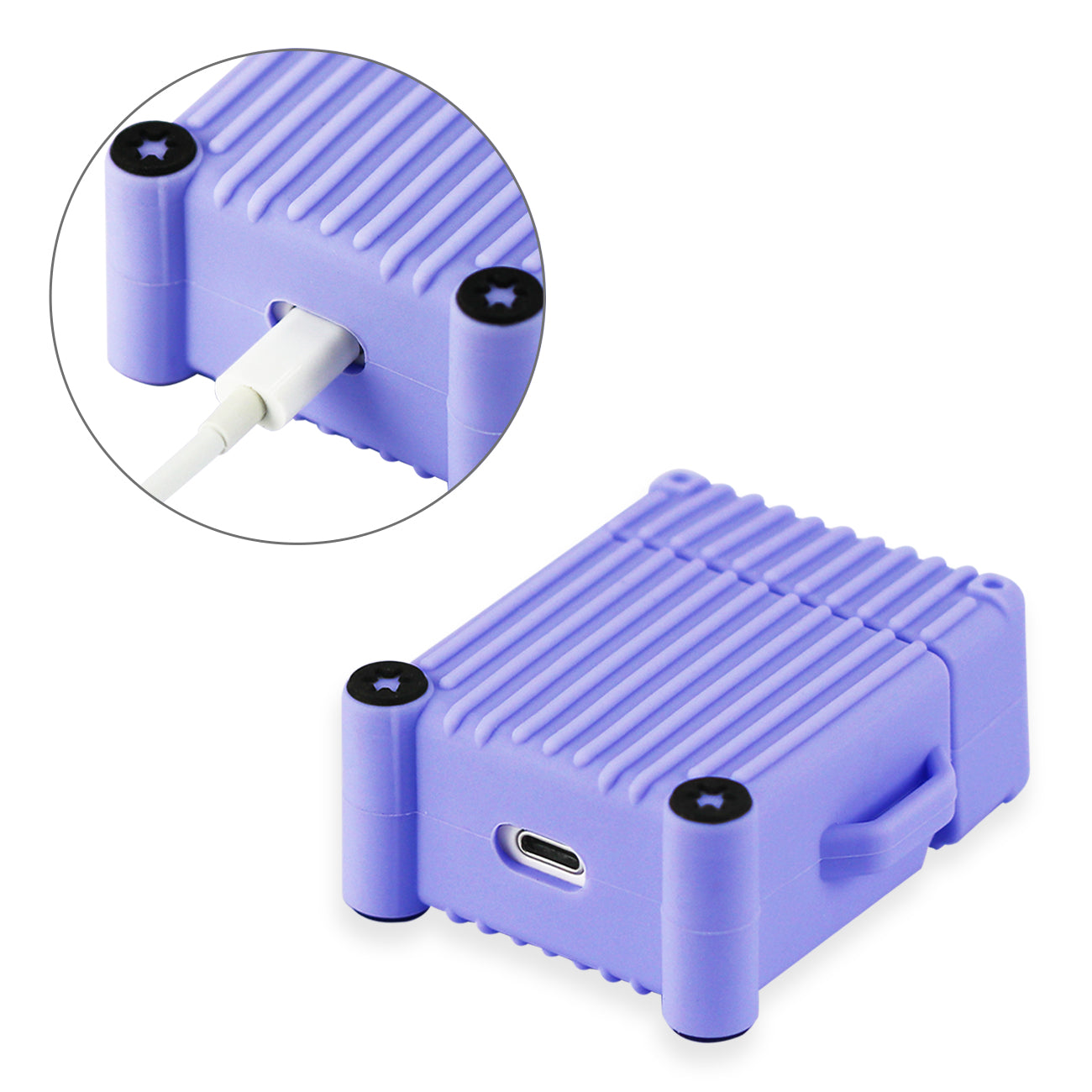 Case Design Air Pods Purple Color