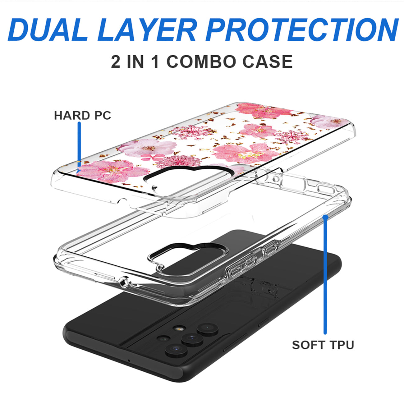 Pressed dried flower Design Phone case for Samsung Galaxy A32 5G In Pink