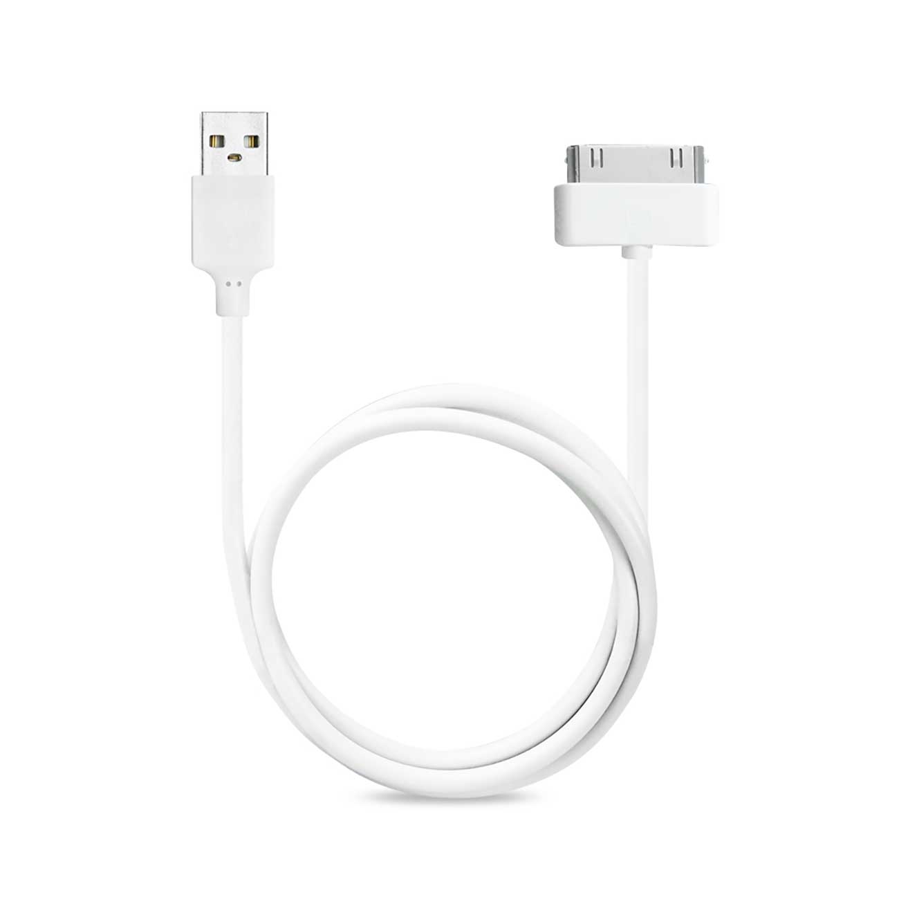 Car Charger Wall Adapter With Cable 3-In-1 iPhone 4G 1A White Color