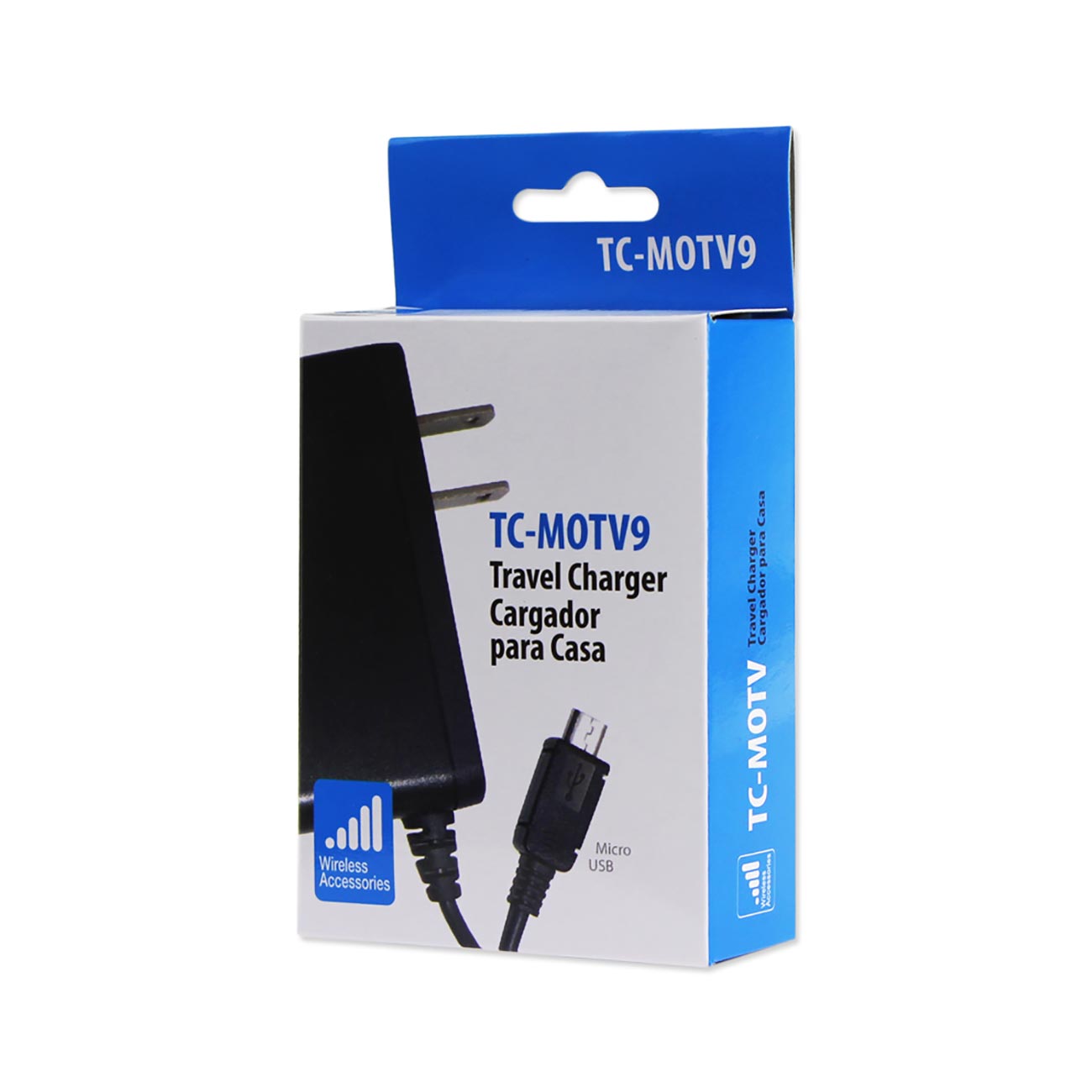 Travel Adapter Charger Micro USB With Built In Cable Portable Black Color