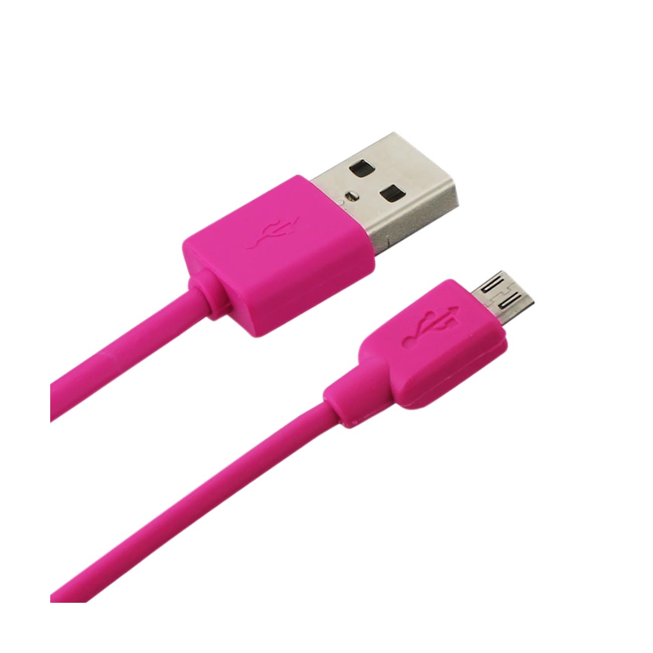 Car Charger Wall Adapter Micro With Cable USB 3-In-1 1A Hot Pink Color