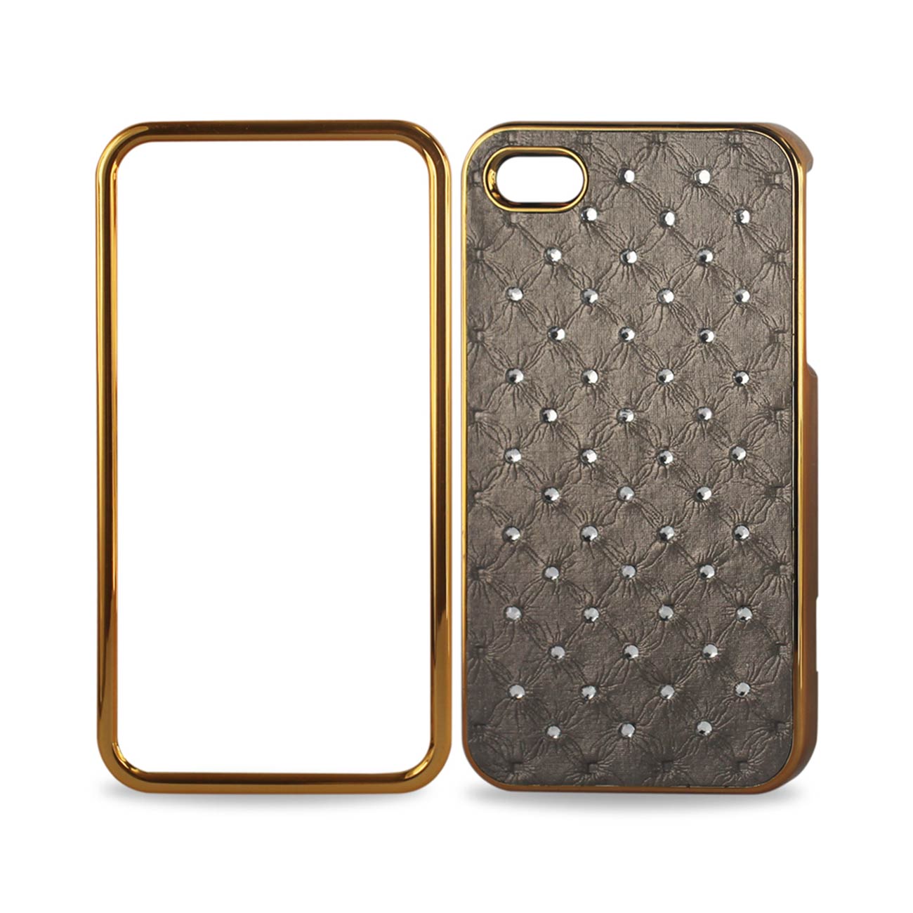 iPhone 4G Jewelry Diamond Studs Case In Gray