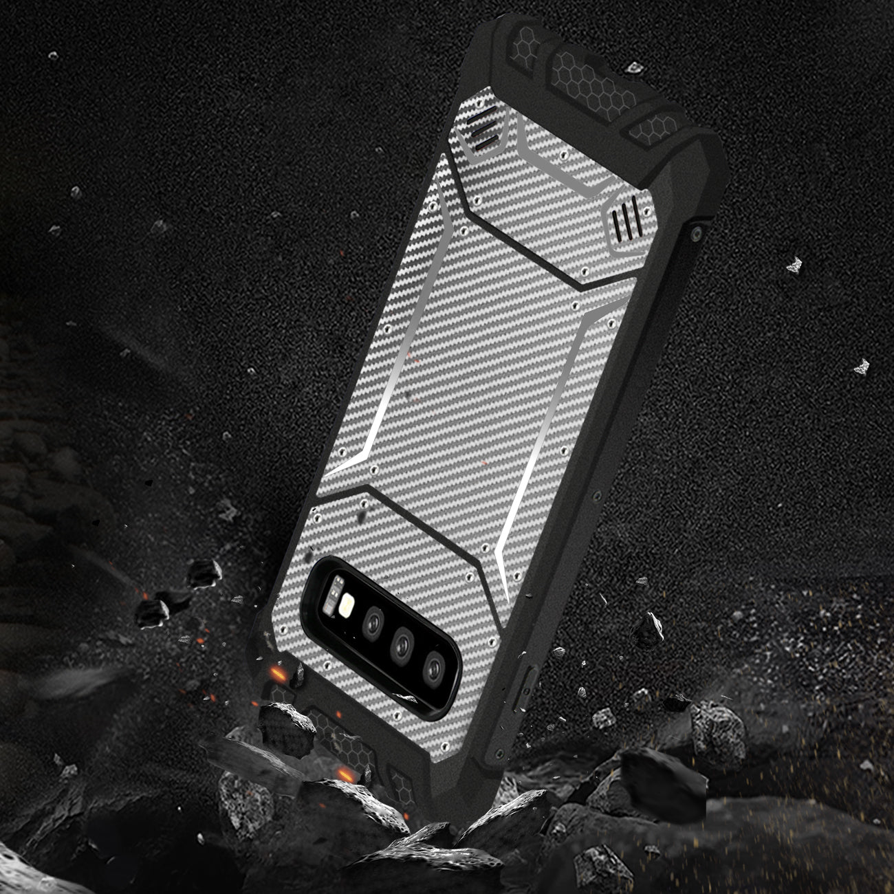 SAMSUNG GALAXY S10 Carbon Fiber Hard-shell Case In Gray