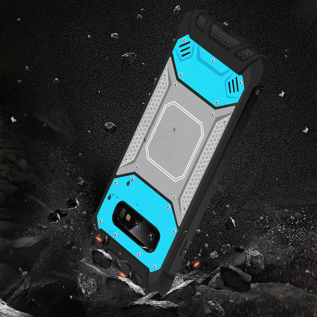 Case Front Cover Metallic Samsung Galaxy S10 Lite (S10E) Blue And Gray Color