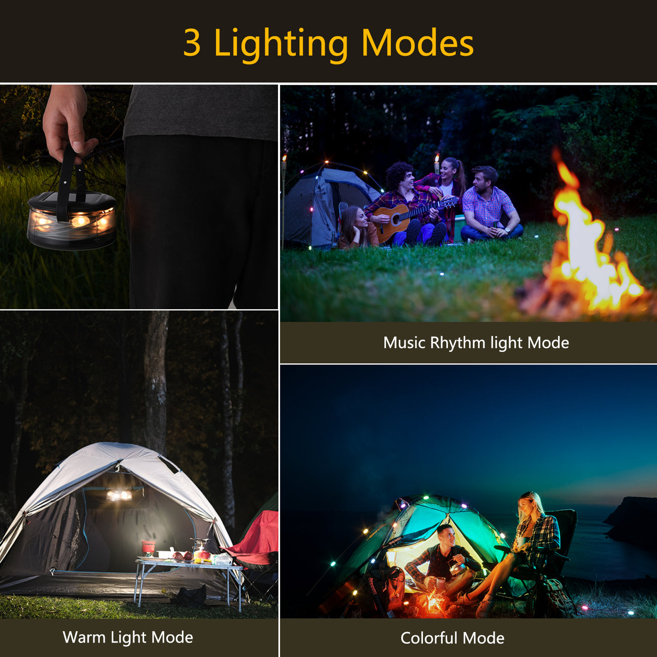 Solar Powered LED Portable Camping Light