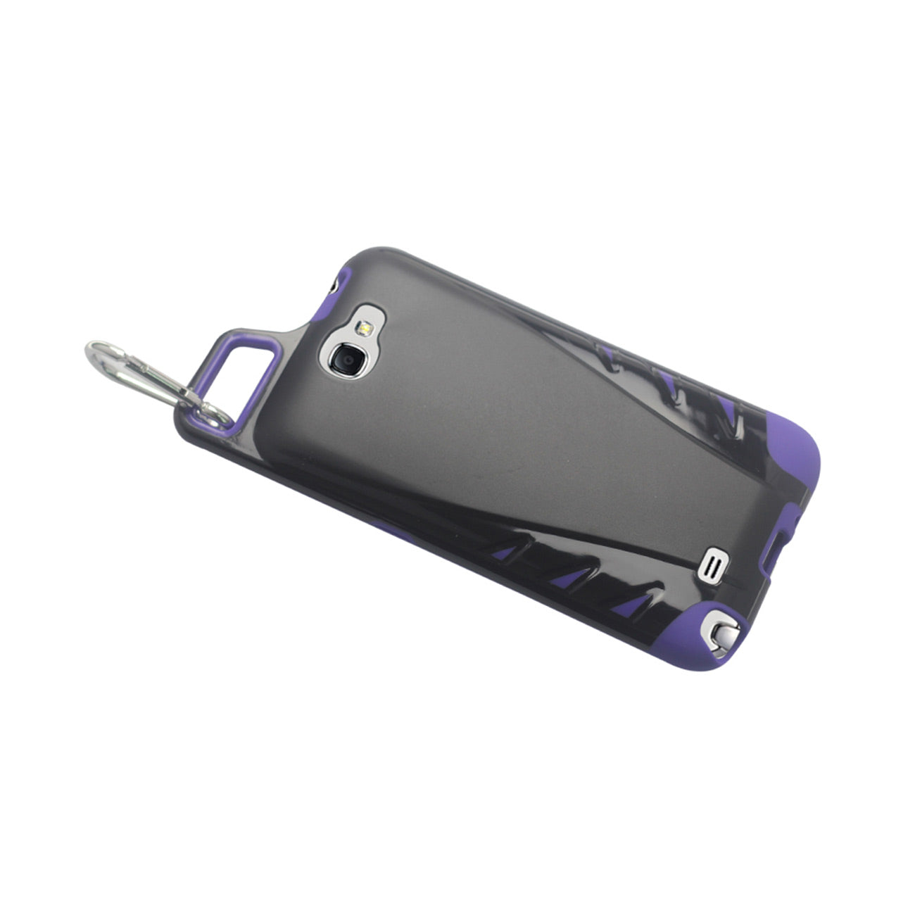 Samsung Galaxy Note 2 Dropproof Workout Hybrid Case With Hook In Black Purple