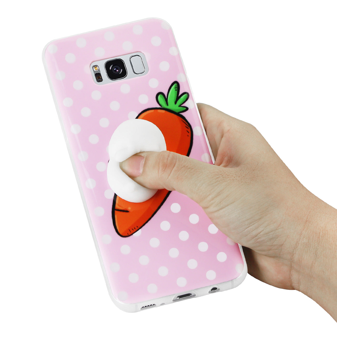 Samsung Galaxy S8 EDGE/S8 Plus TPU Design Case With 3D Soft Silicone Poke Squishy Rabbit