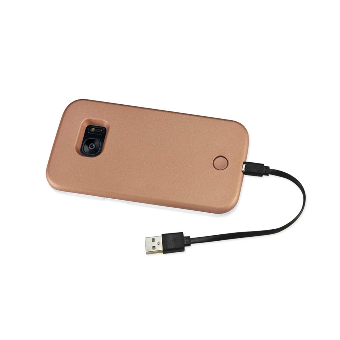 SAMSUNG GALAXY S7 EDGE LED SELFIE LIGHT UP ILLUMINATED CASE IN ROSE GOLD