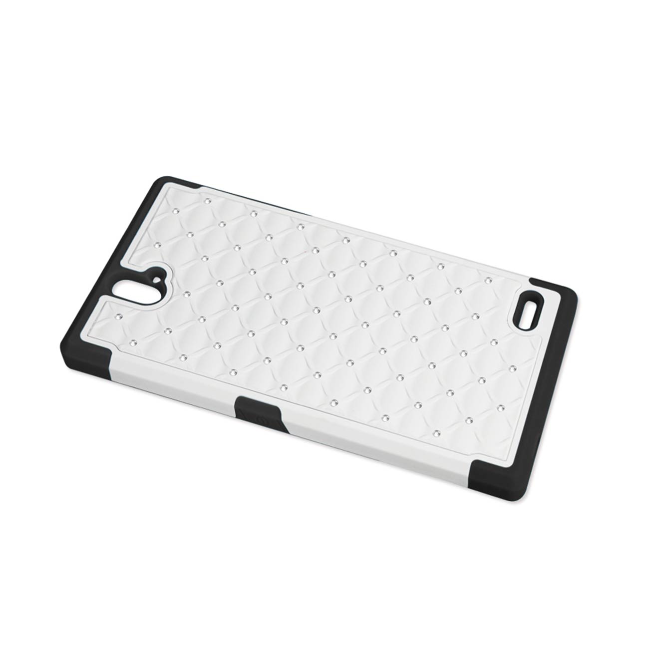 ZTE Grand X Max Hybrid Heavy Duty Jewelry Diamond Case In Black White