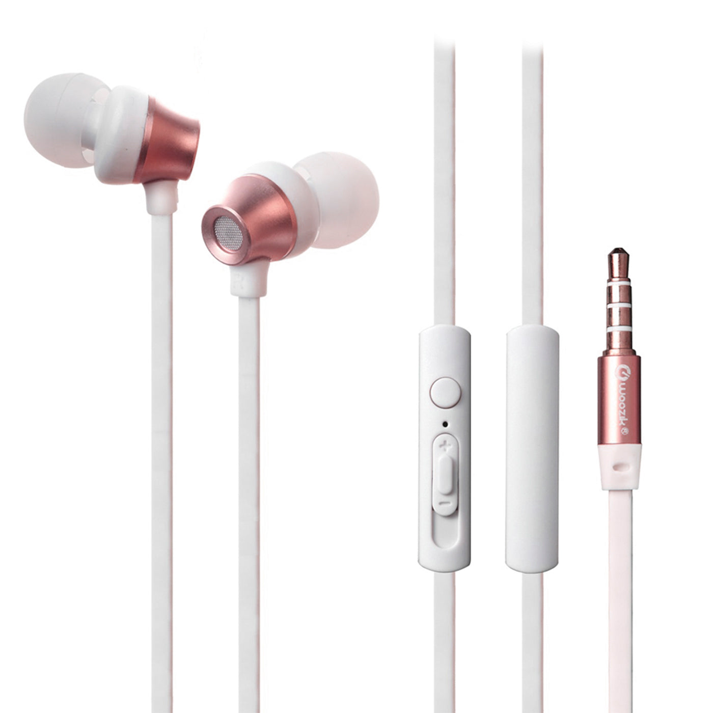 Earphones With Remote And Mic Stereo Rose Gold Color