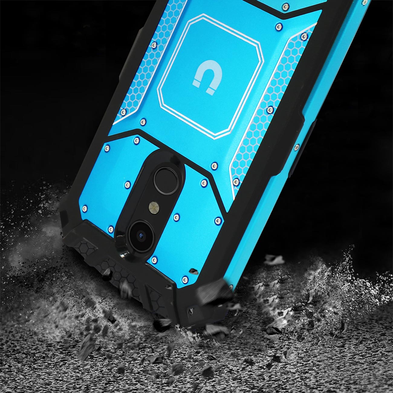 LG K10(2018) Metallic Front Cover Case In Blue