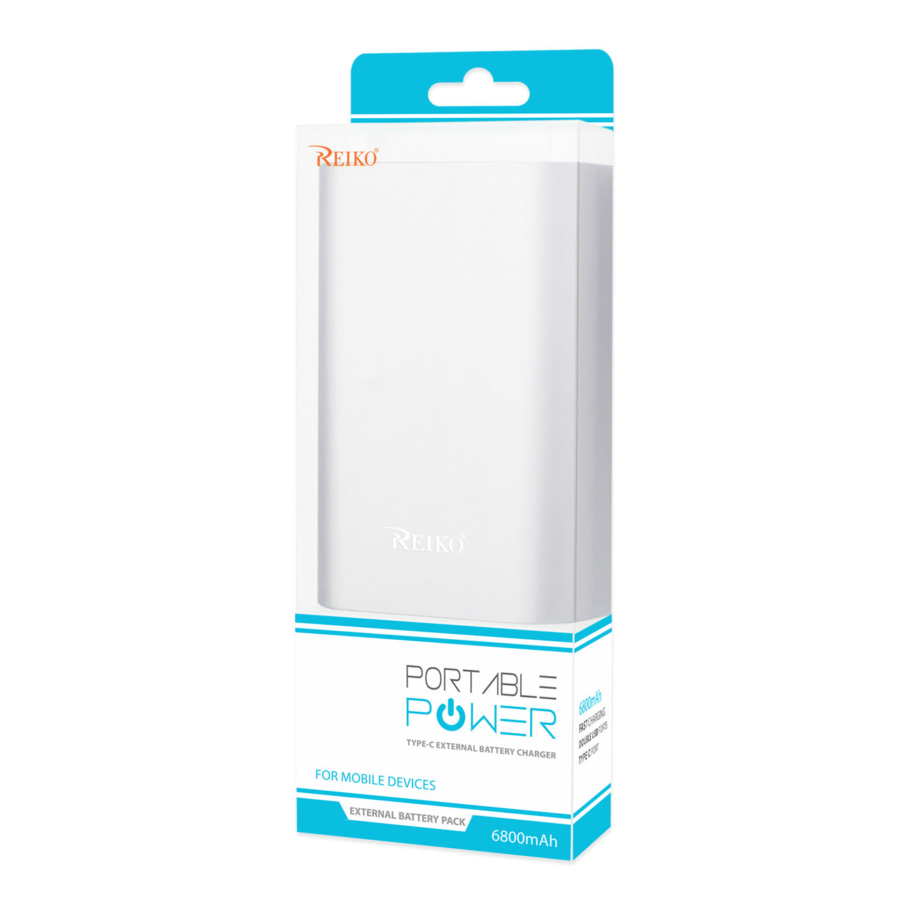 2A5V 6800MAH UNIVERSAL POWER BANK WITH TWO USB-A Ports and ONE USB-C IN SILVER