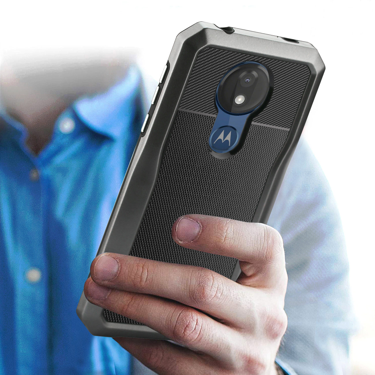 MOTOROLA MOTO G7 POWER Full Coverage Shockproof Case In Gray