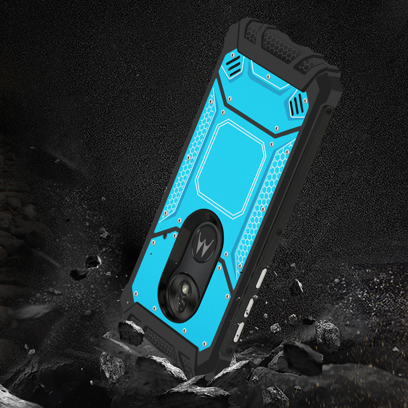 MOTOROLA MOTO G7 PLAY Metallic Front Cover Case In Blue