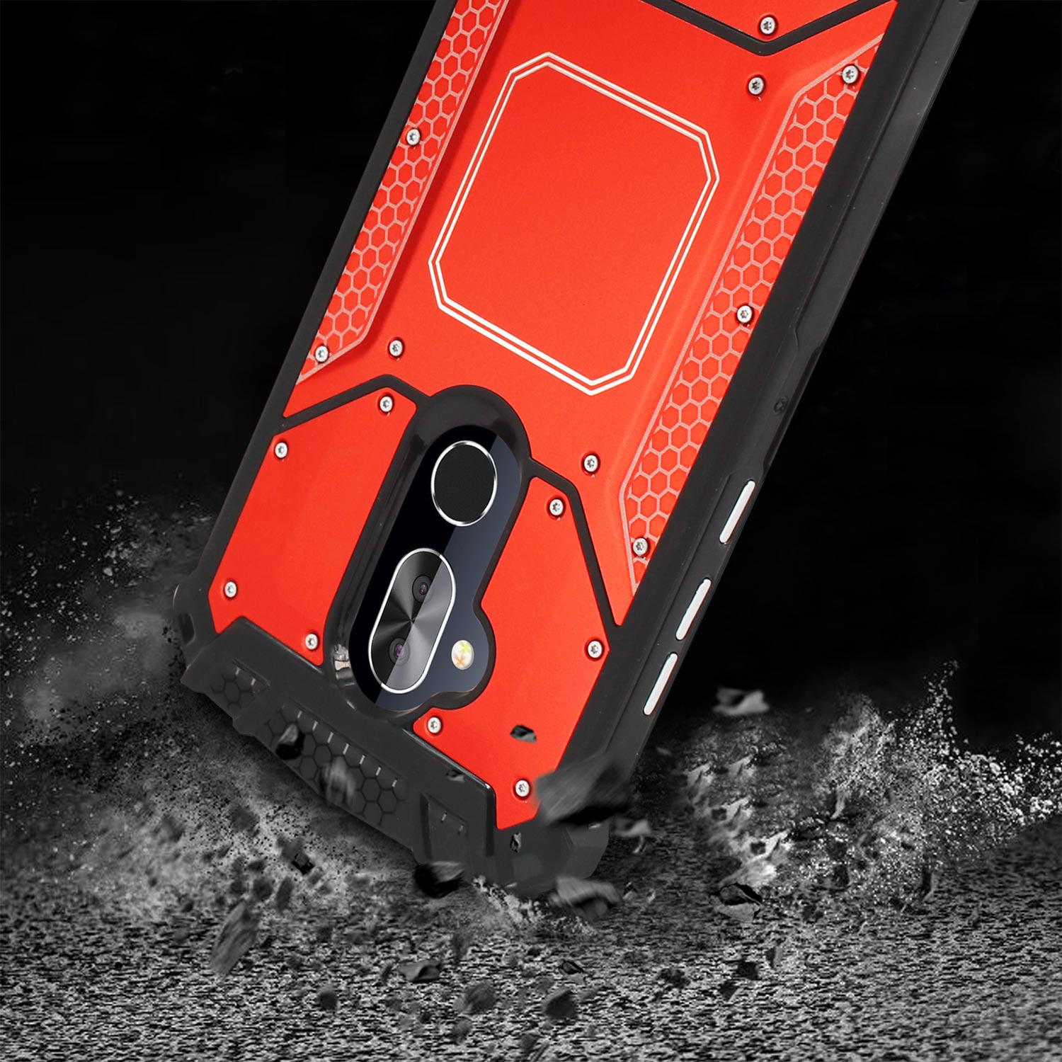 Cover Case Front Metallic Alcatel 7 Folio Red Color