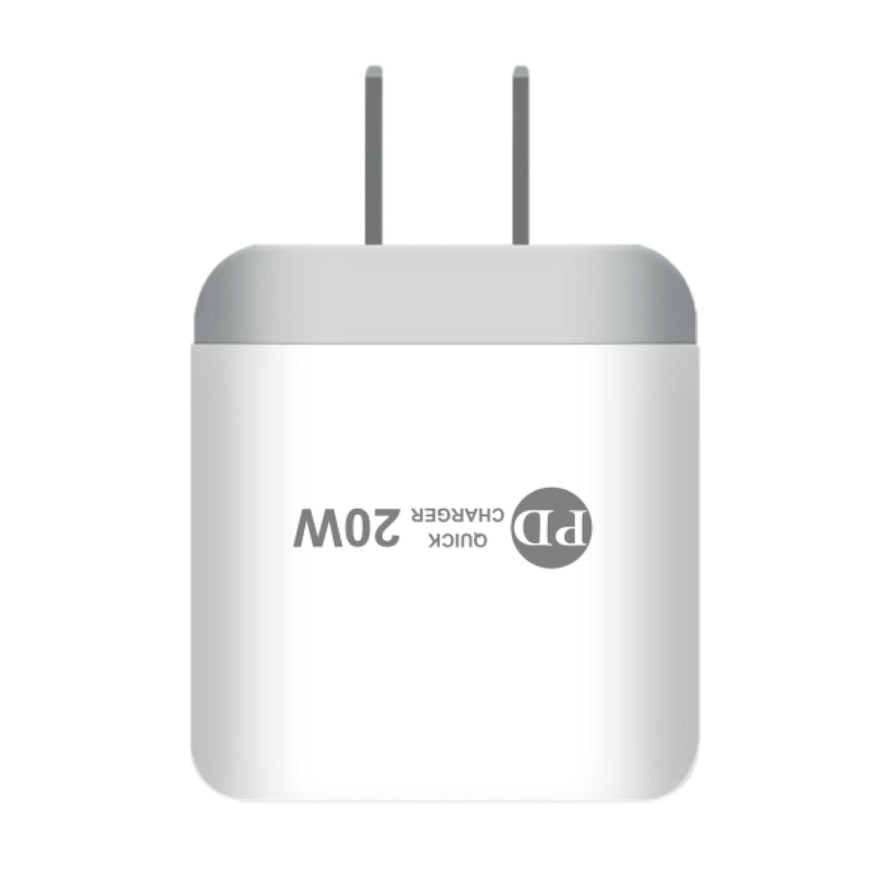 Travel Wall Charger Adapter USB Type-C Dual Ports 20W Power Delivery White Color