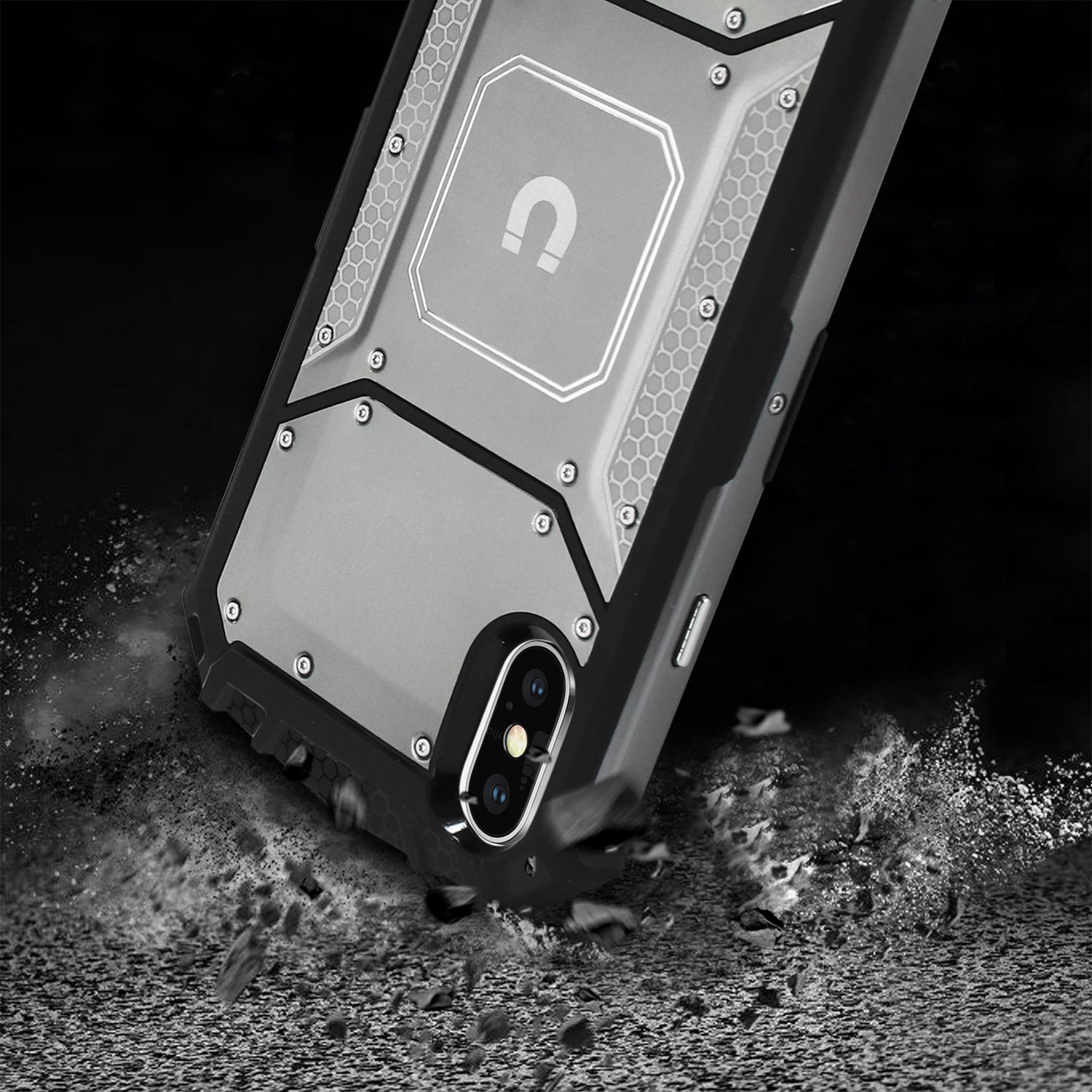 iPhone XS MAX Metallic Front Cover Case In Gary