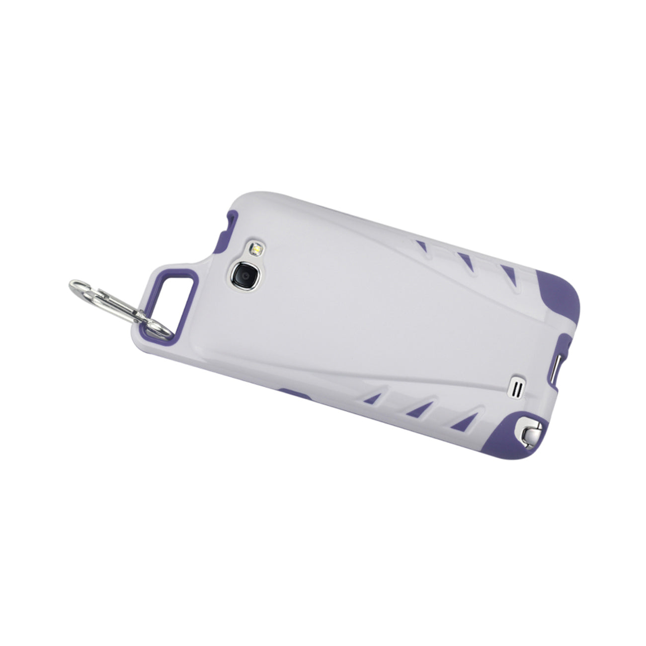 Samsung Galaxy Note 2 Dropproof Workout Hybrid Case With Hook In White Purple