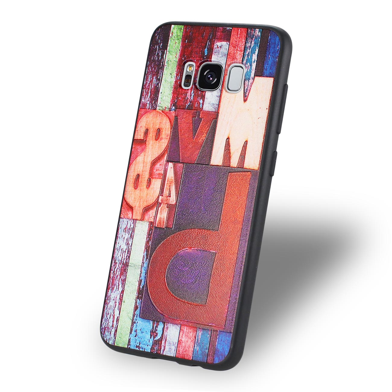Samsung Galaxy S8 Embossed Wood Pattern Design TPU Case With Multi-Letter
