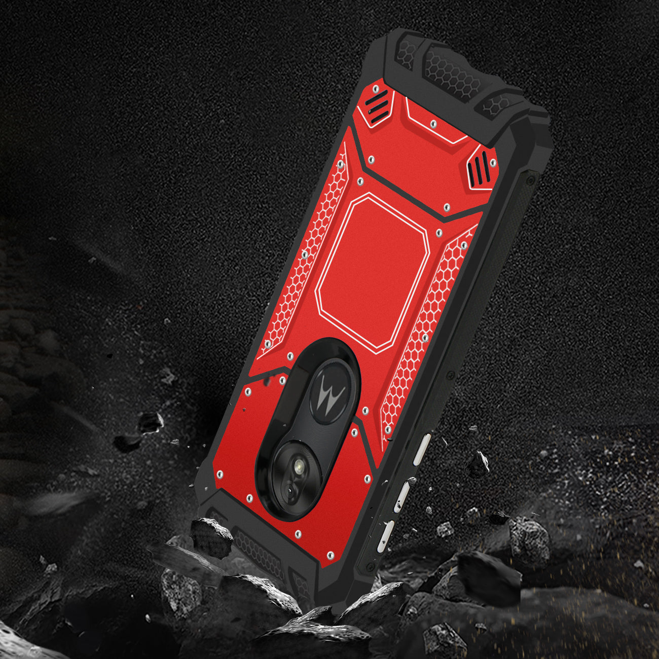 MOTOROLA MOTO G7 PLAY Metallic Front Cover Case In Red