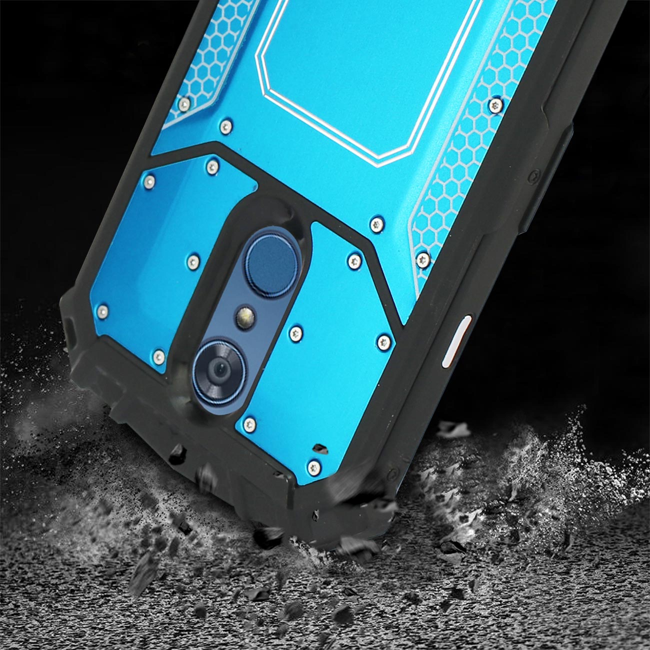 LG Q7 Plus Metallic Front Cover Case In Blue