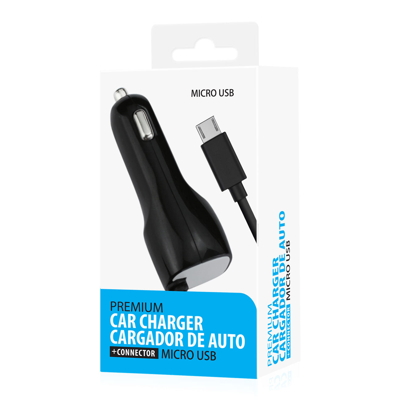 Travel Adapter Charger Micro USB With Built In Cable Portable Reiko Black Color