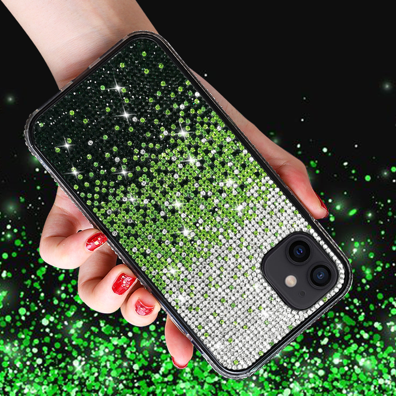 Case Diamond Design Apple iPhone 12 Mini Green Color