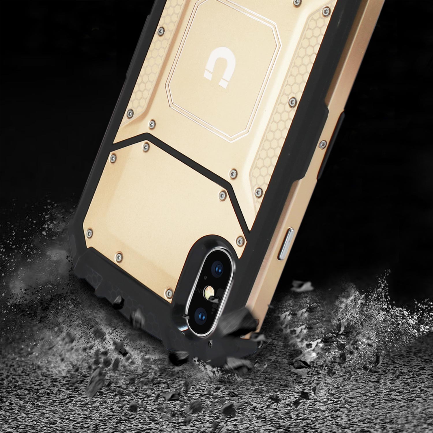 iPhone X/iPhone XS Metallic Front Cover Case In Orange
