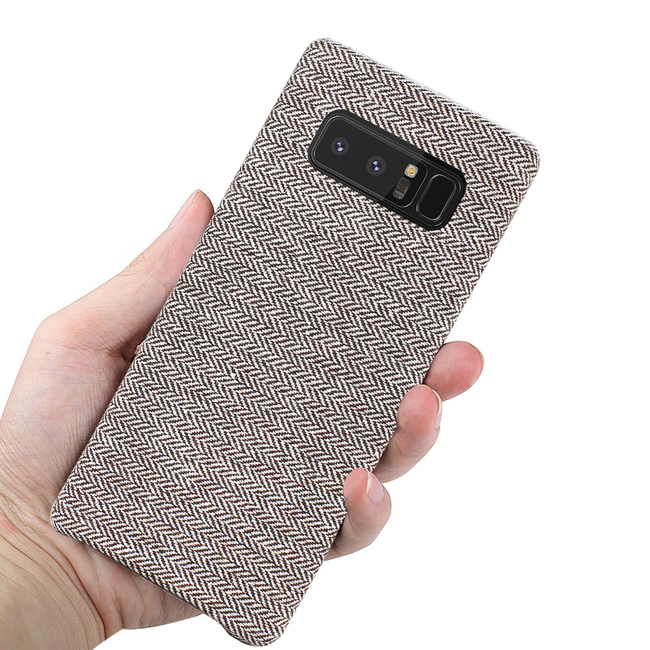 Reiko Samsung Galaxy Note 8 Herringbone Fabric In Dark Gray