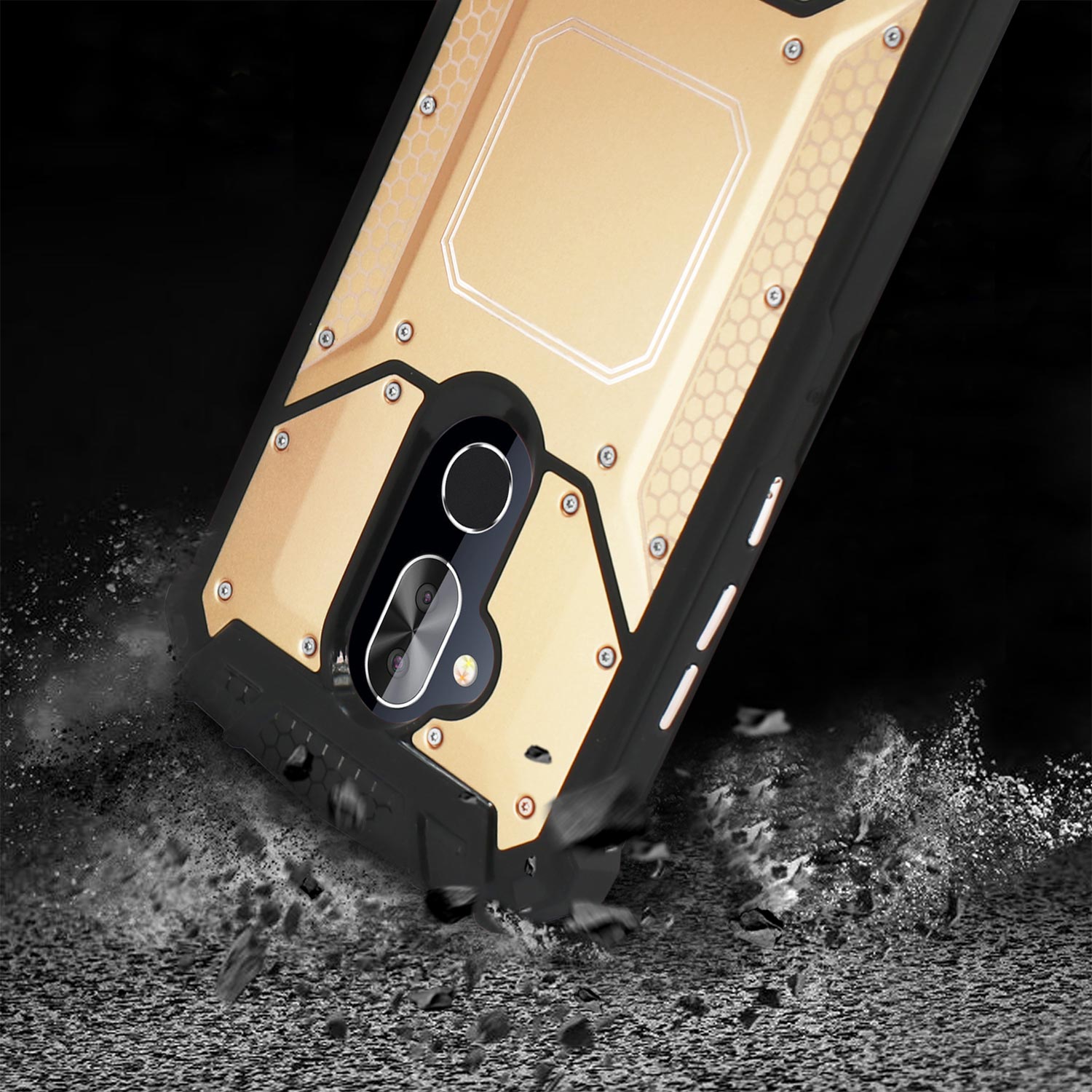 Cover Case Front Metallic Alcatel 7 Folio Gold Color