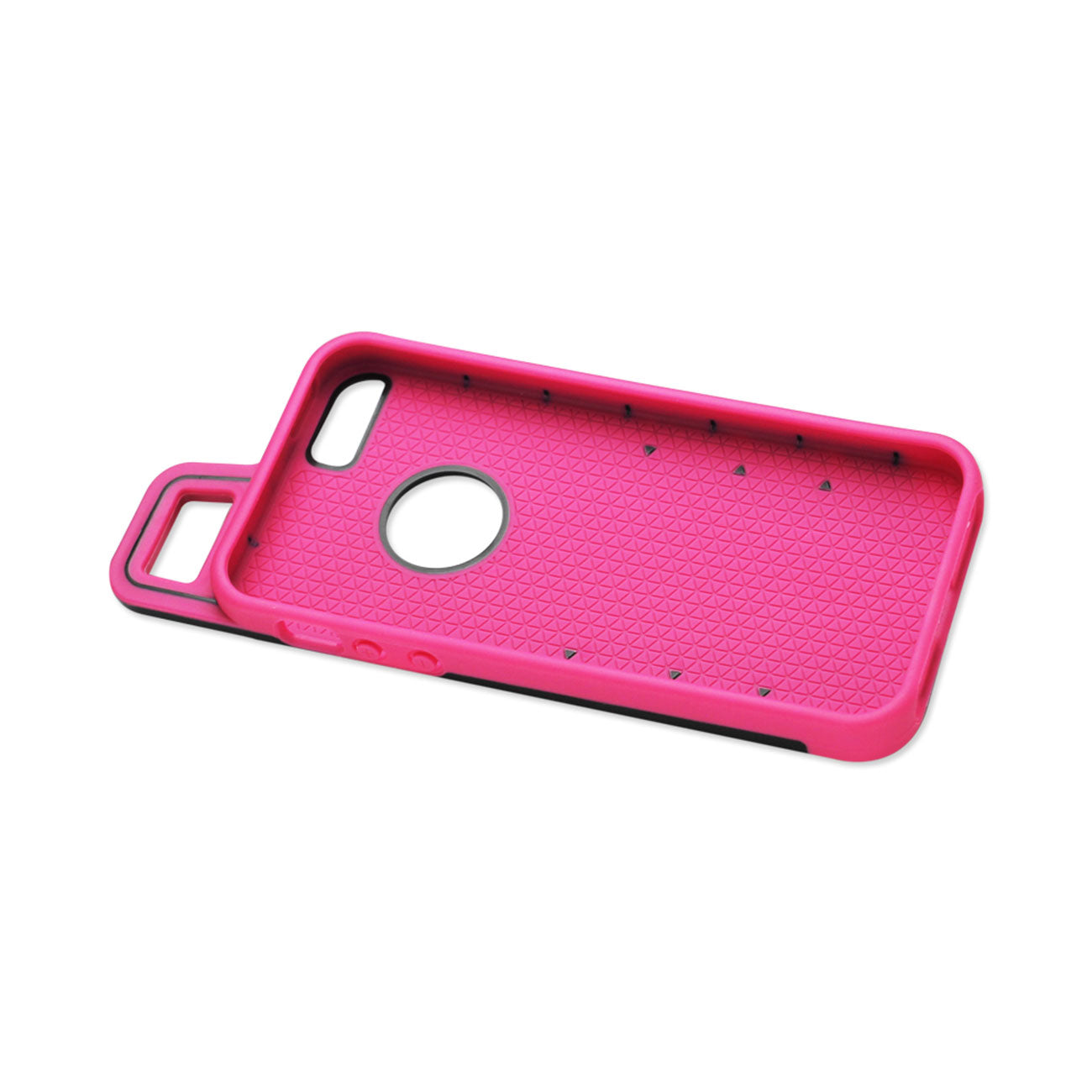 Case Hybrid iPhone 5/ 5S/ SE Drop Proof Workout With Hook Black Hot Pink Color