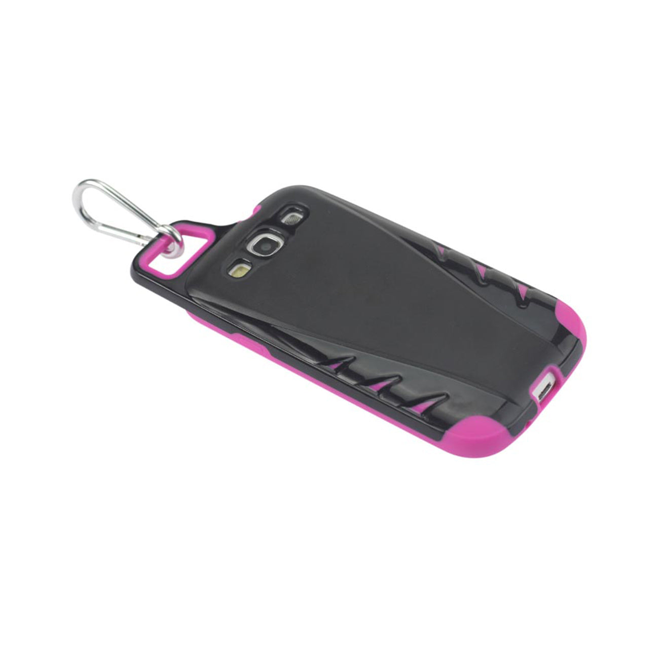 Samsung Galaxy S3 Dropproof Workout Hybrid Case With Hook In Black Hot Pink