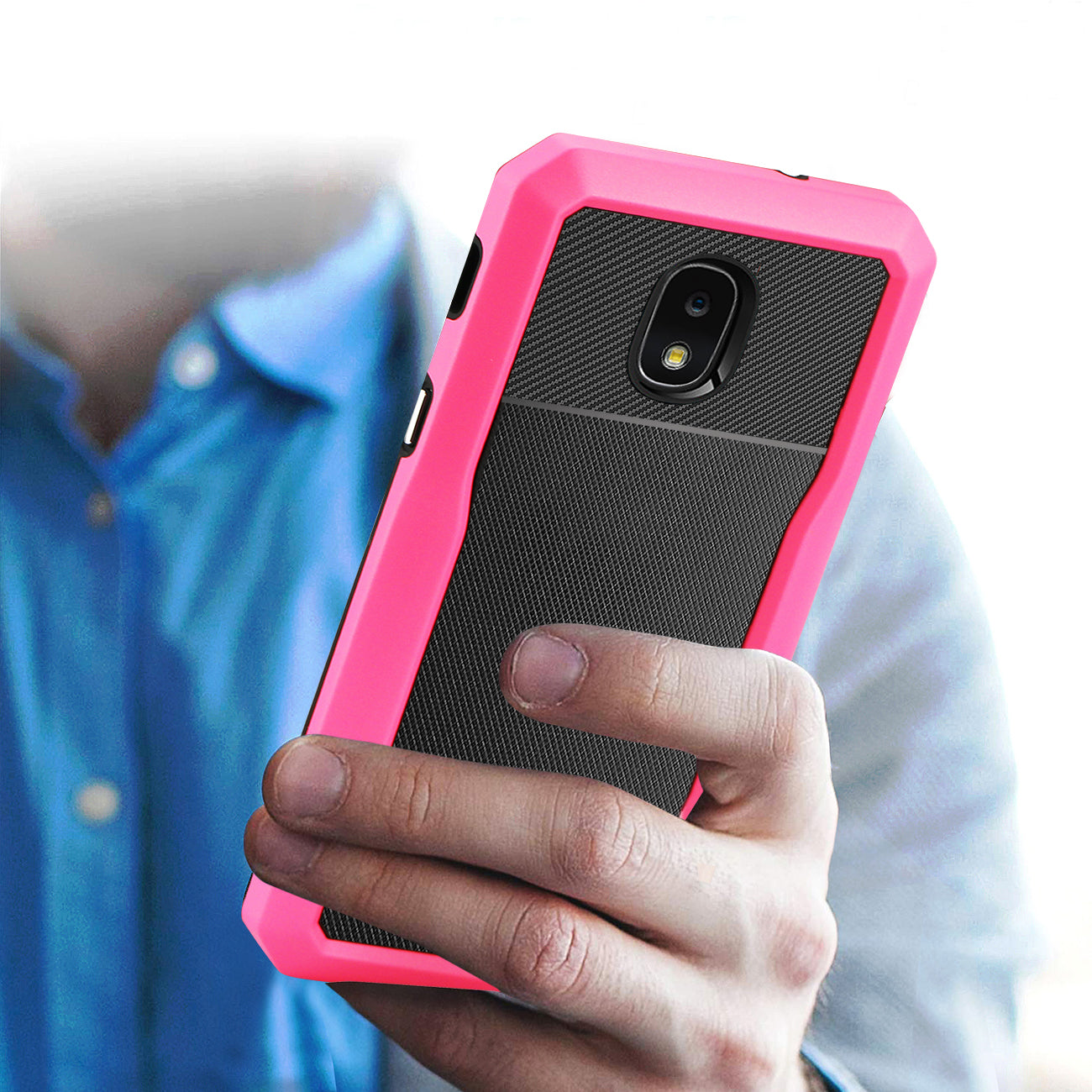 Reiko SAMSUNG GALAXY J3 (2018) Full Coverage Shockproof Case In Pink