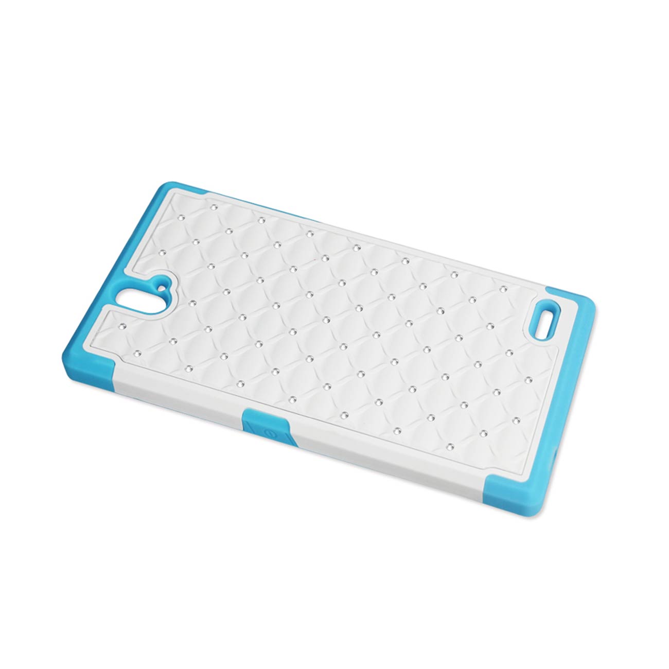 ZTE Grand X Max Hybrid Heavy Duty Jewelry Diamond Case In Blue White