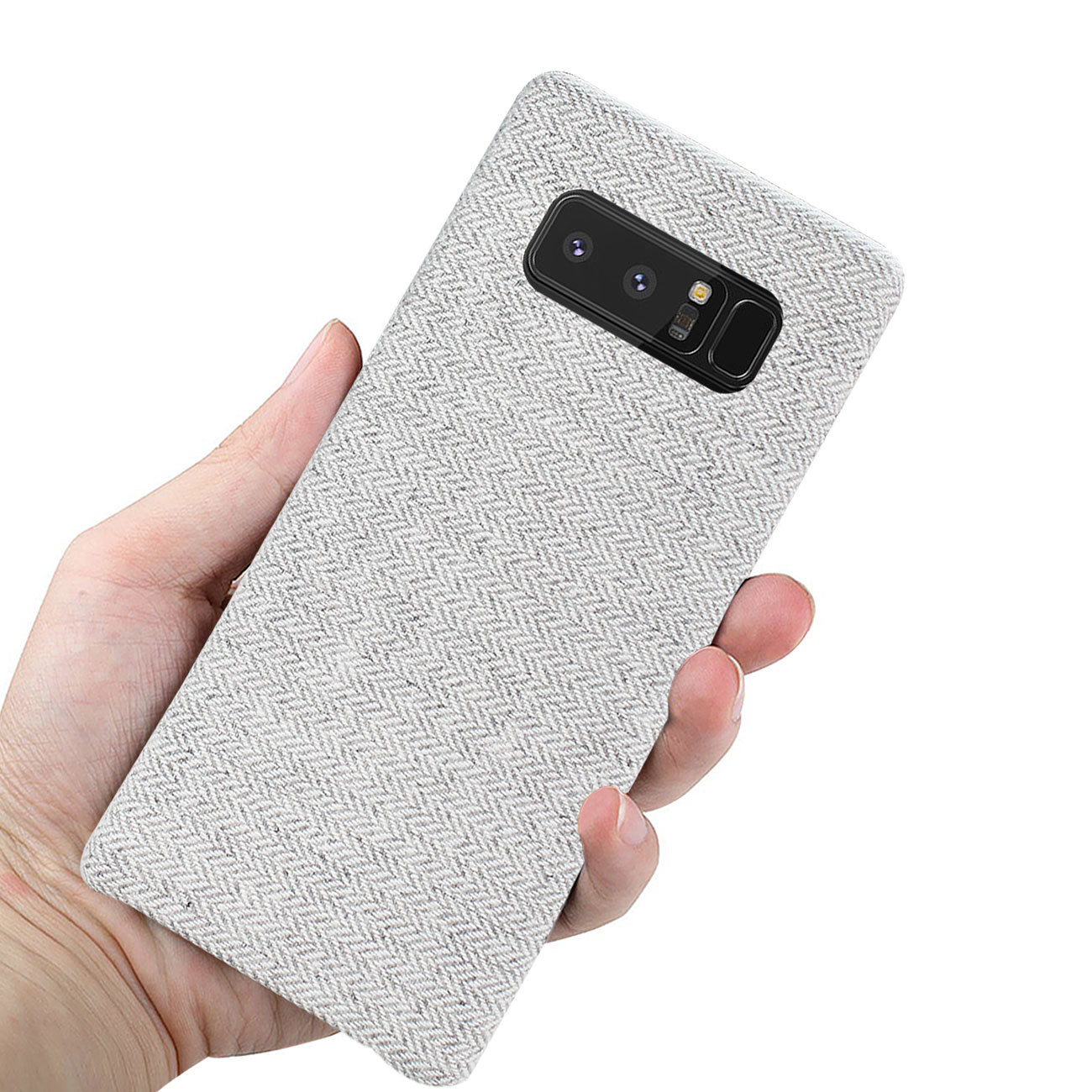Reiko Samsung Galaxy Note 8 Herringbone Fabric In Light Gray
