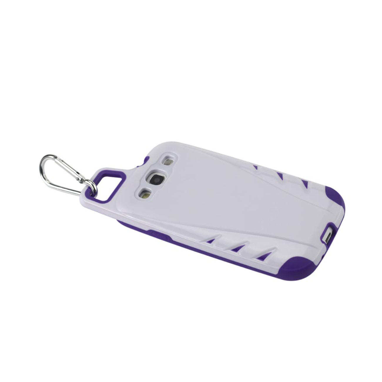 Samsung Galaxy S3 Dropproof Workout Hybrid Case With Hook In White Purple