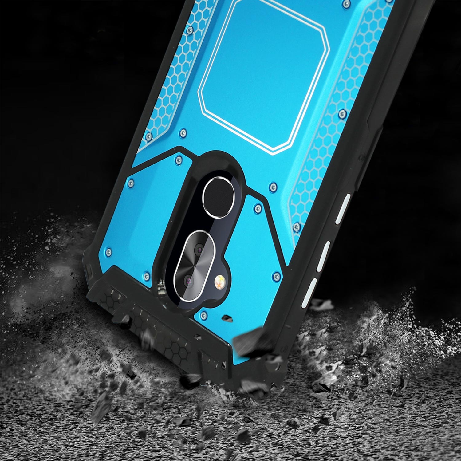 Cover Case Front Metallic Alcatel 7 Folio Blue Color