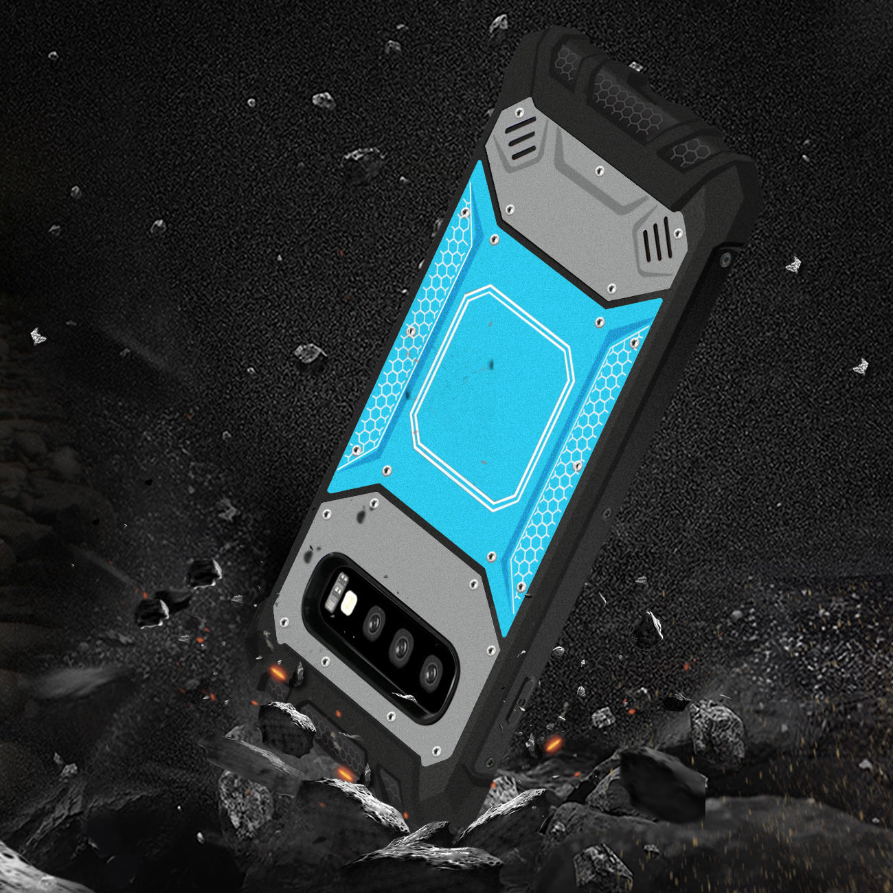 SAMSUNG GALAXY S10 Plus Metallic Front Cover Case In Blue and Gray
