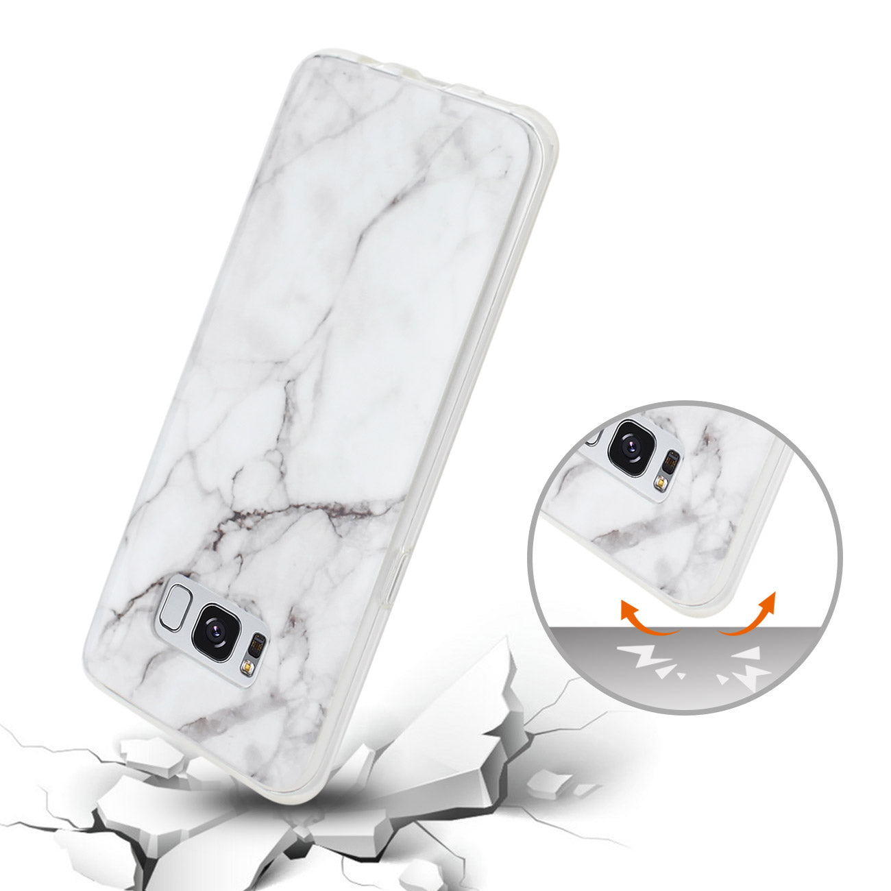Samsung Galaxy S8/ Sm Streak Marble Cover In White