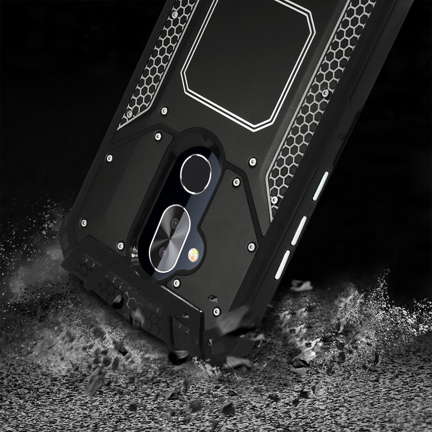 Cover Case Front Metallic Alcatel 7 Folio Black Color