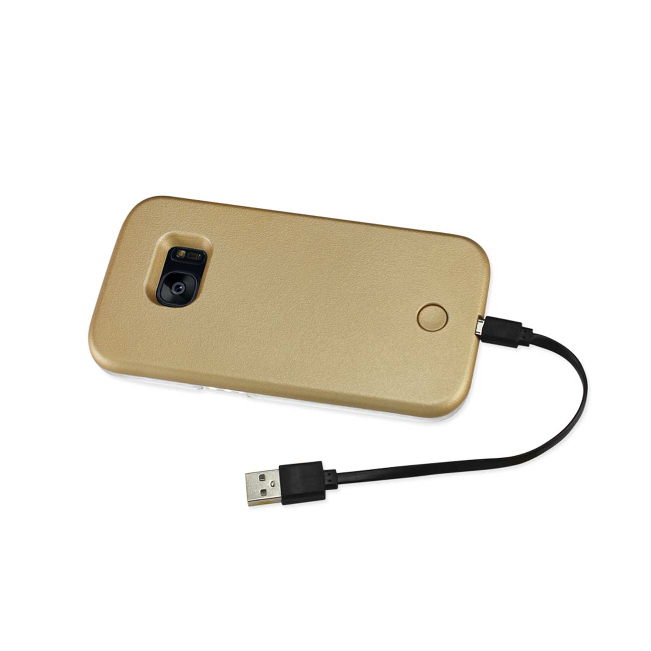 SAMSUNG GALAXY S7 EDGE LED SELFIE LIGHT UP ILLUMINATED CASE IN GOLD