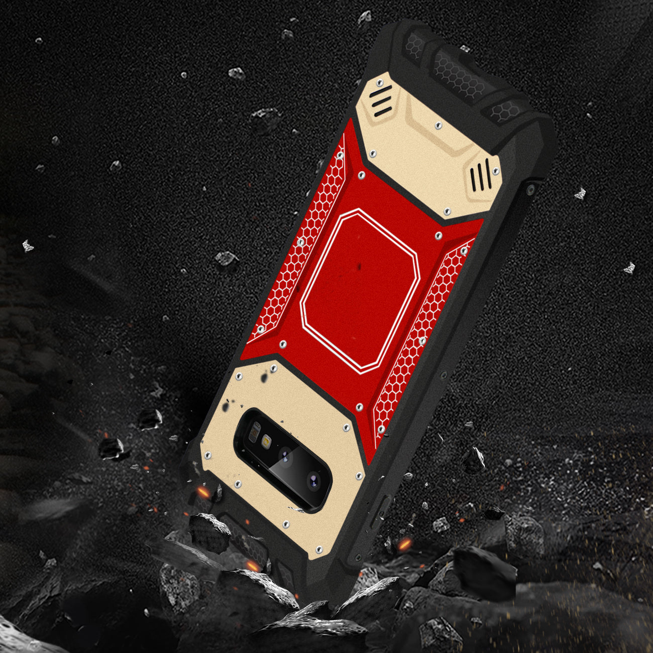 SAMSUNG GALAXY S10 Lite(S10e) Metallic Front Cover Case In Red and Gold