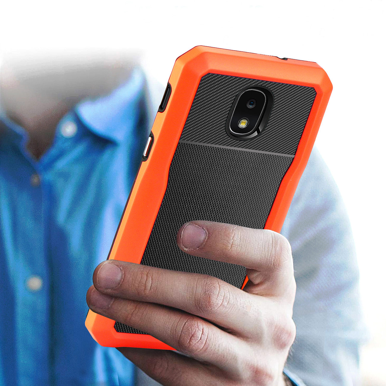 Reiko SAMSUNG GALAXY J3 (2018) Full Coverage Shockproof Case In Orange
