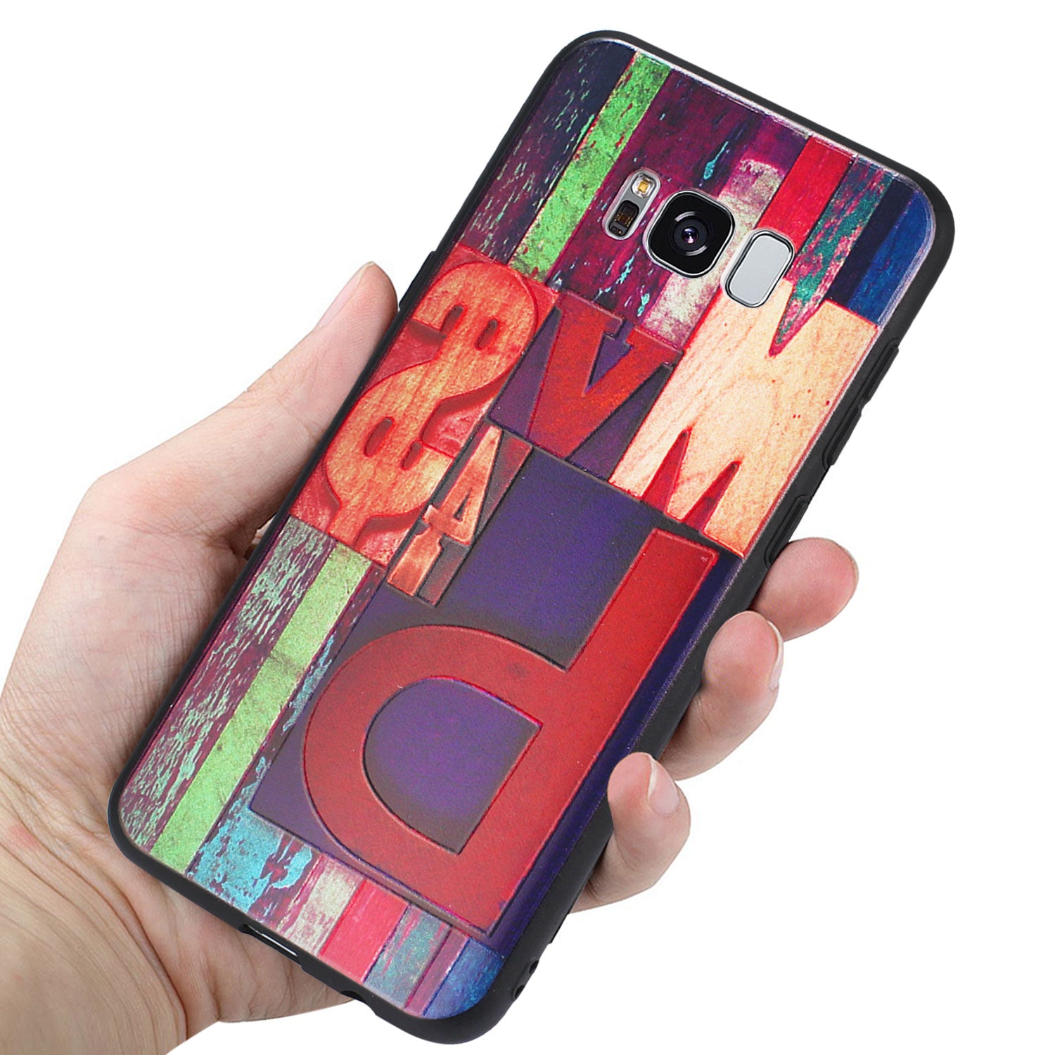 Samsung Galaxy S8 EDGE/S8 Plus Embossed Wood Pattern Design TPU Case With Multi-Letter