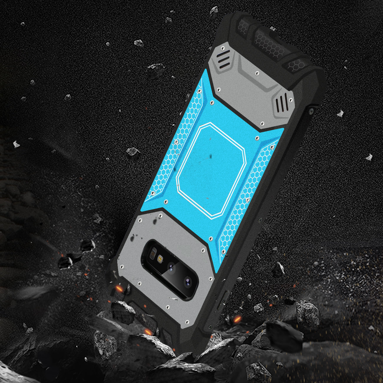 SAMSUNG GALAXY S10 Lite(S10e) Metallic Front Cover Case In Blue and Gray